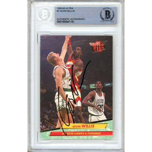 1992-93 Fleer #7 — Kevin Willis Atlanta Hawks Autographed Trading Card — Beckett Authentication