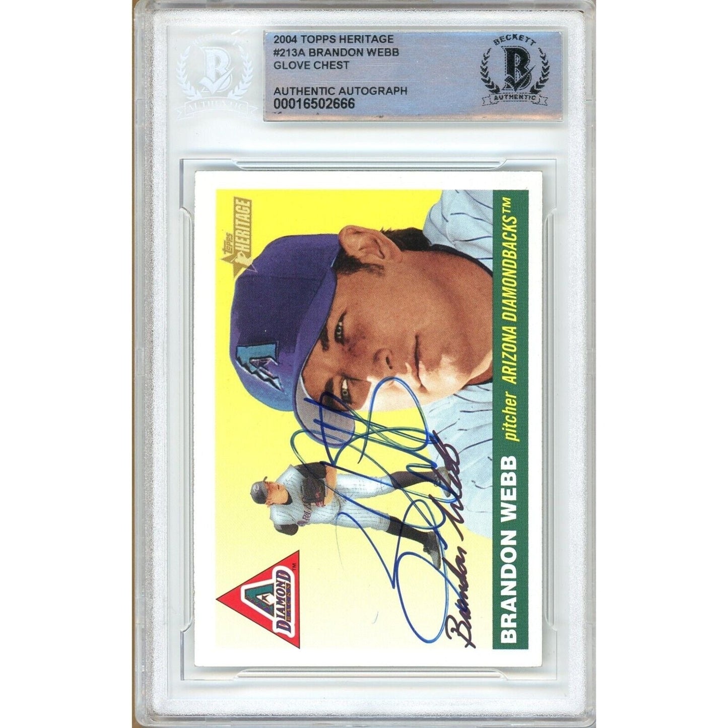 2004 Topps #213 — Brandon Webb AZ Diamondbacks Autographed Trading Card — Beckett Authentication