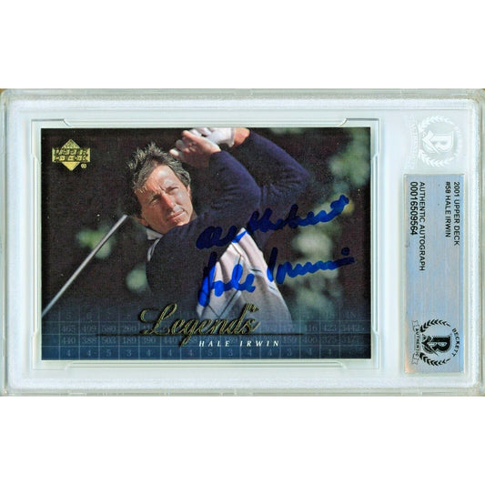 2001 Upper Deck #58 — Hale Irwin Autographed PGA Golf Trading Card — Beckett Authentication