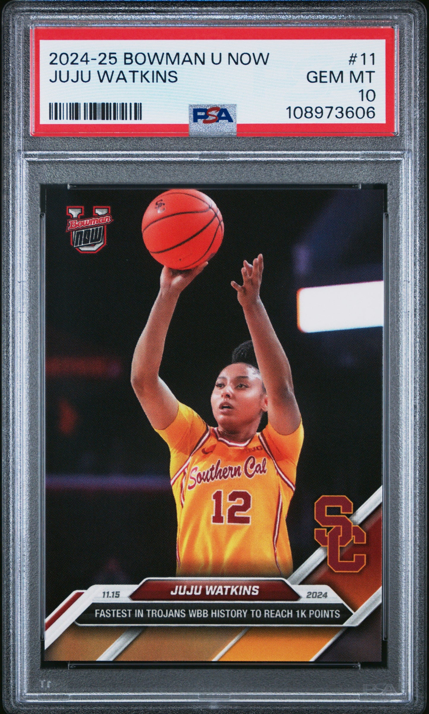 Graded 2024 Topps Bowman U Now JuJu Watkins #11 Rookie RC Basketball Card PSA 10 Gem Mint - Sport Cards