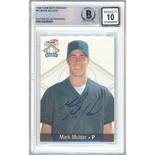 Mark Mulder Oakland Athletics Signed 1999 Team Best Card BGS Auto 10 Graded Slab RC