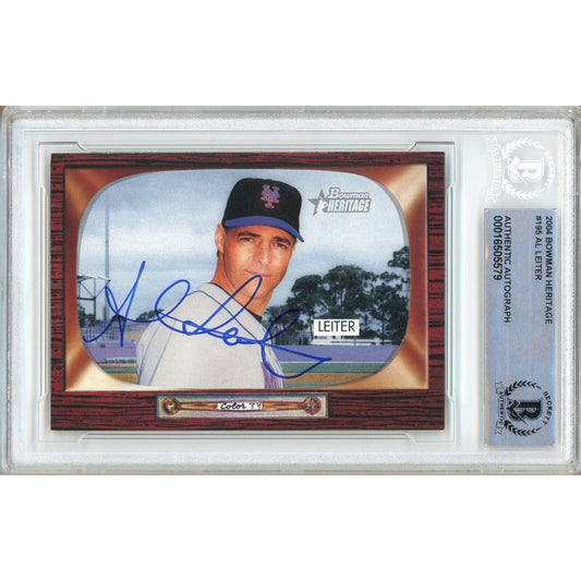 2004 Bowman Heritage #195 — Al Leiter New York Mets Autographed Trading Card — Beckett Authentication