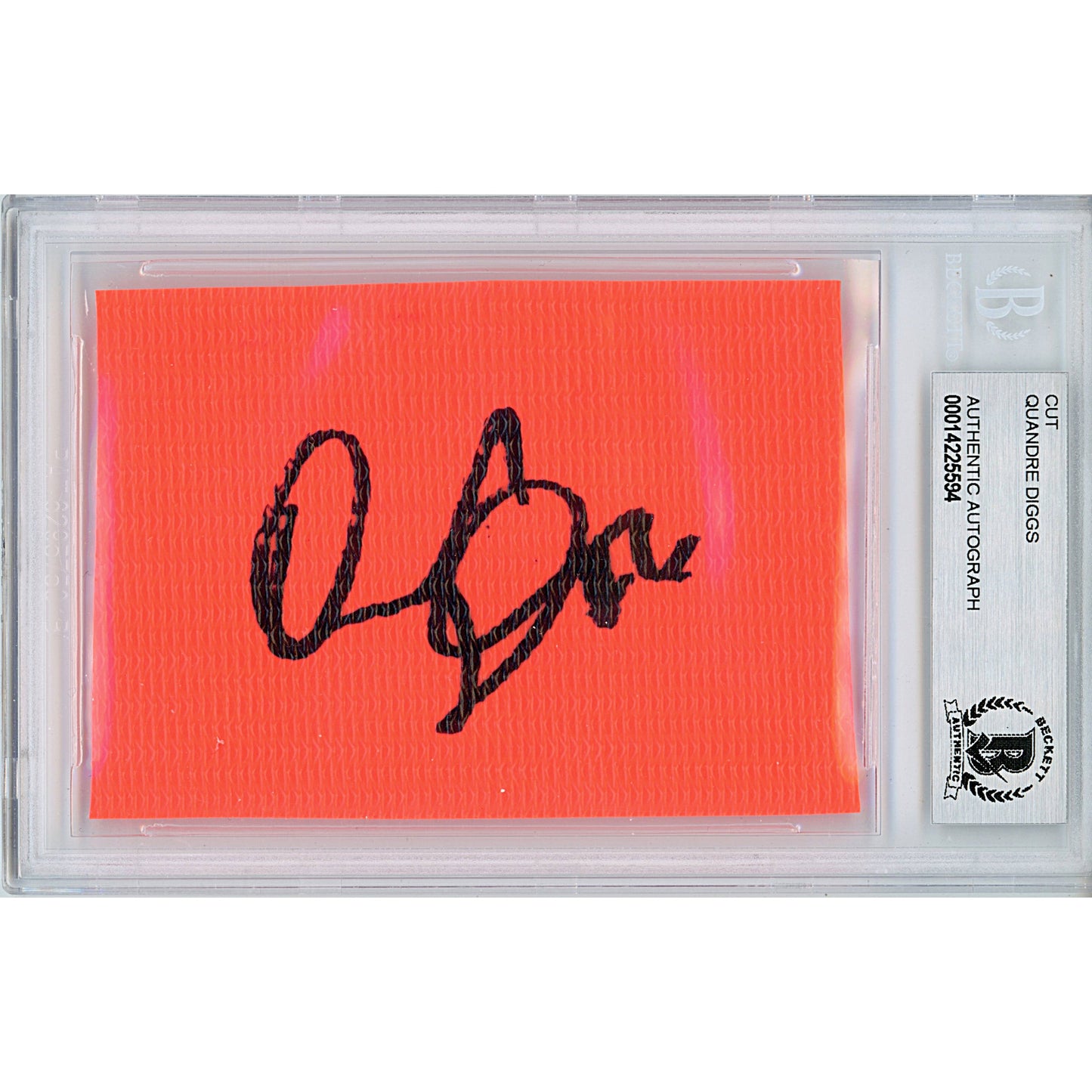 Quandre Diggs Signed Football Pylon Piece Seahawks Lions Sig Cut Beckett Authentic Slab - Sport Cards