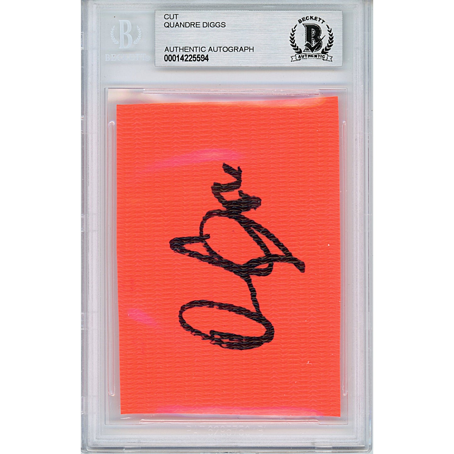 Quandre Diggs Signed Football Pylon Piece Seahawks Lions Sig Cut Beckett Authentic Slab - Sport Cards