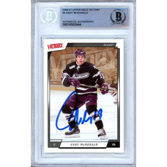 2006-07 Upper Deck Victory #4 — Andy Mcdonald Anaheim Ducks Autographed Trading Card — Beckett Authentication
