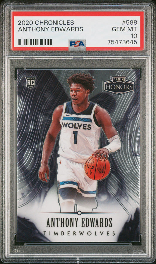 Graded 2020 Panini Chronicles Anthony Edwards #588 Rookie RC Basketball Card PSA 10 Gem Mint