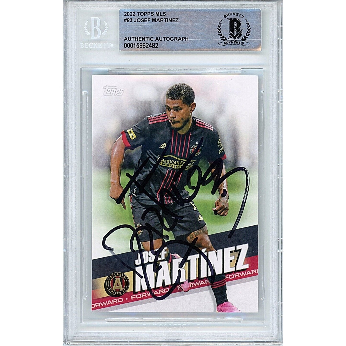 2022 Topps MLS #83— Josef Martinez Atlanta United Autographed Trading Card — Beckett Authentication