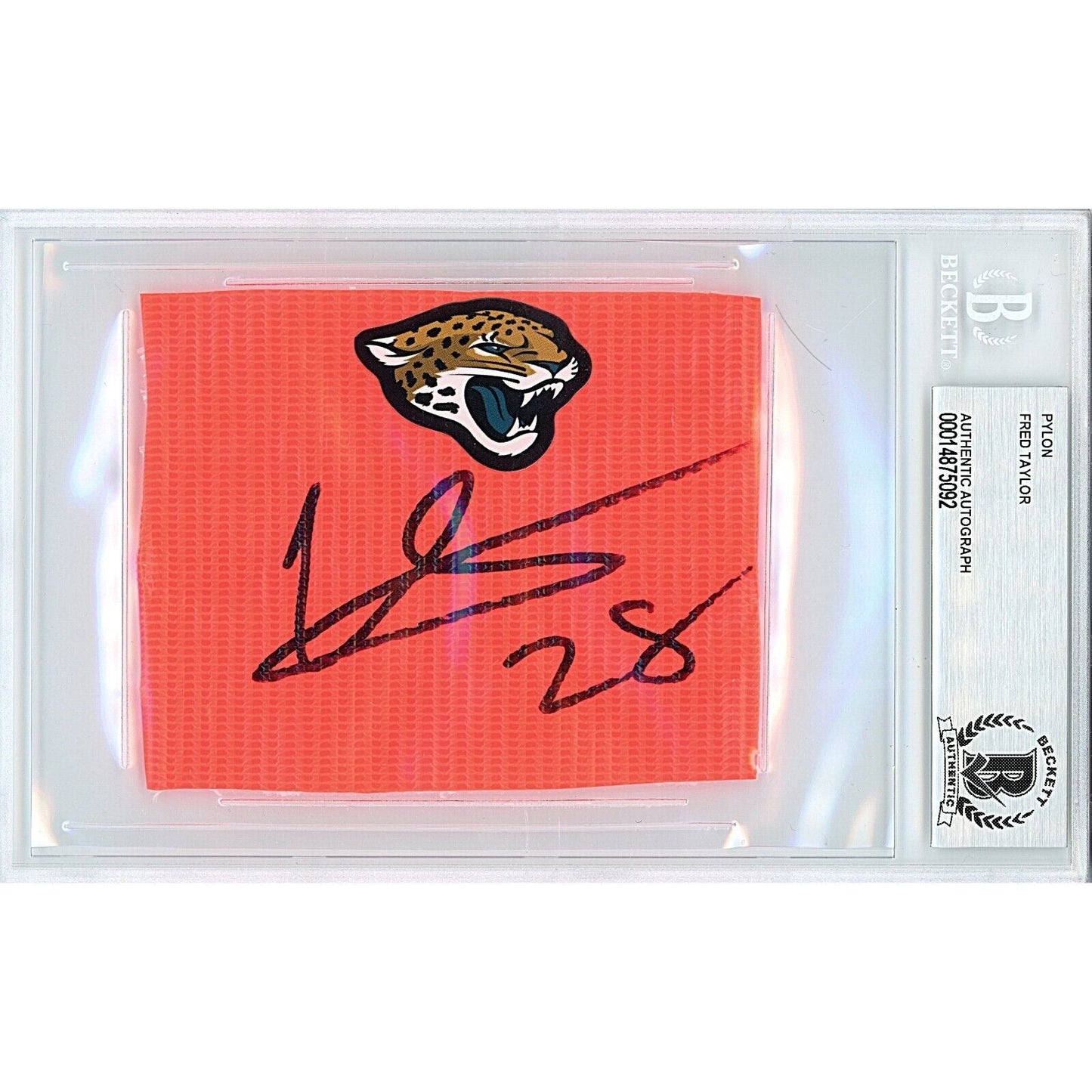 Fred Taylor Jacksonville Jaguars Signed Football End Zone Pylon Cut — Beckett Authentication