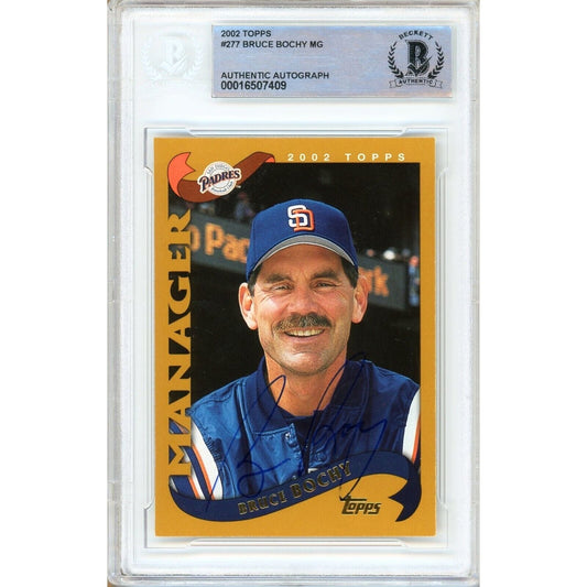 2002 Topps #277 — Bruce Bochy San Diego Padres Autographed Trading Card — Beckett Authentication