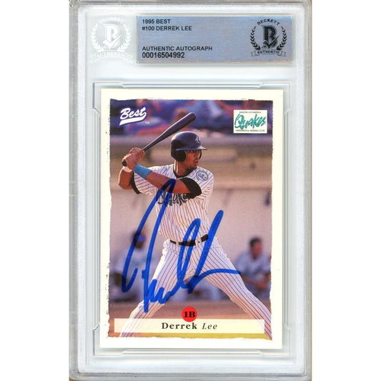 1995 Team Best #100 — Derrek Lee San Diego Padres Autographed Trading Card — Beckett Authentication