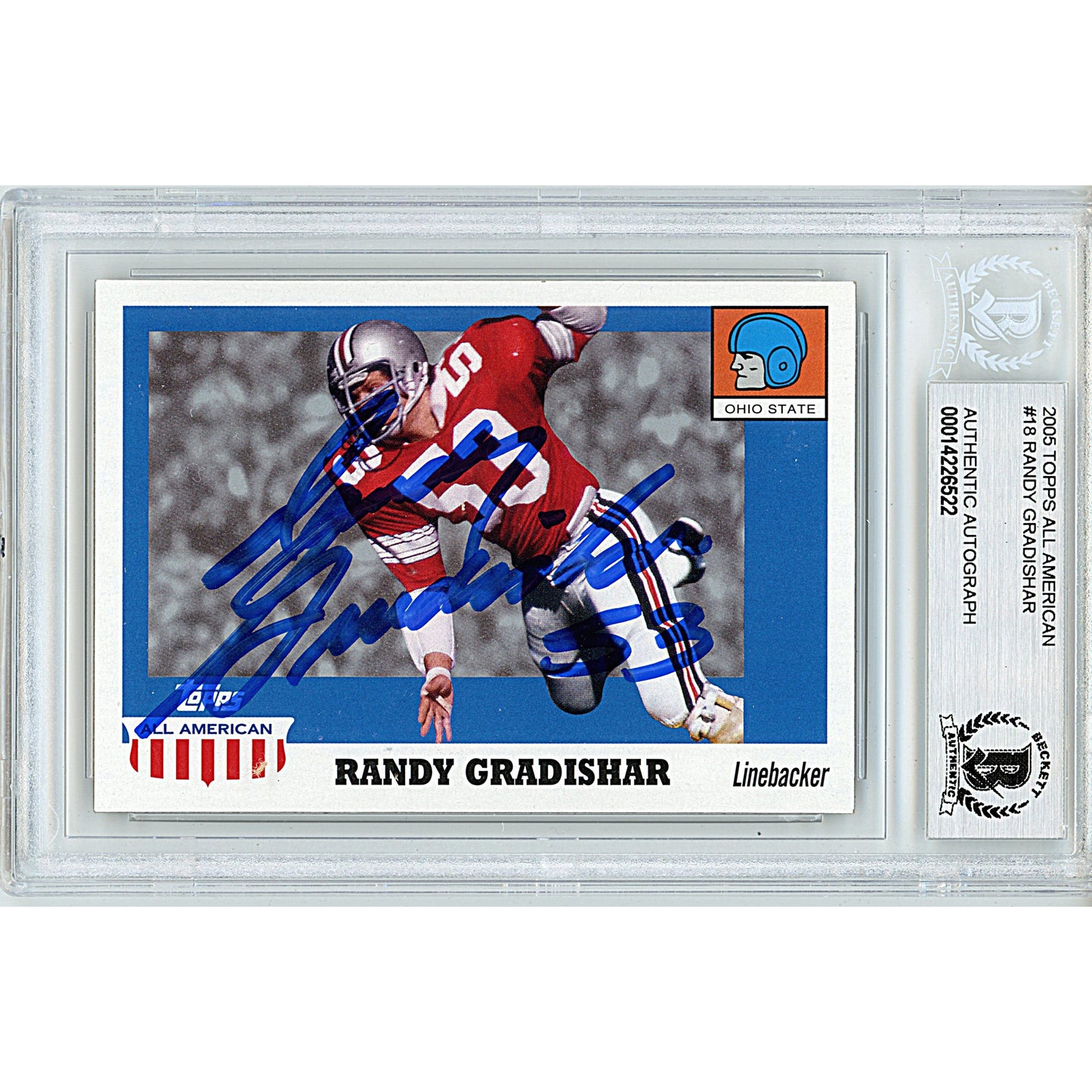 Randy Gradishar Signed Ohio State Buckeyes 2005 Topps All American Football Card Beckett - Sport Cards