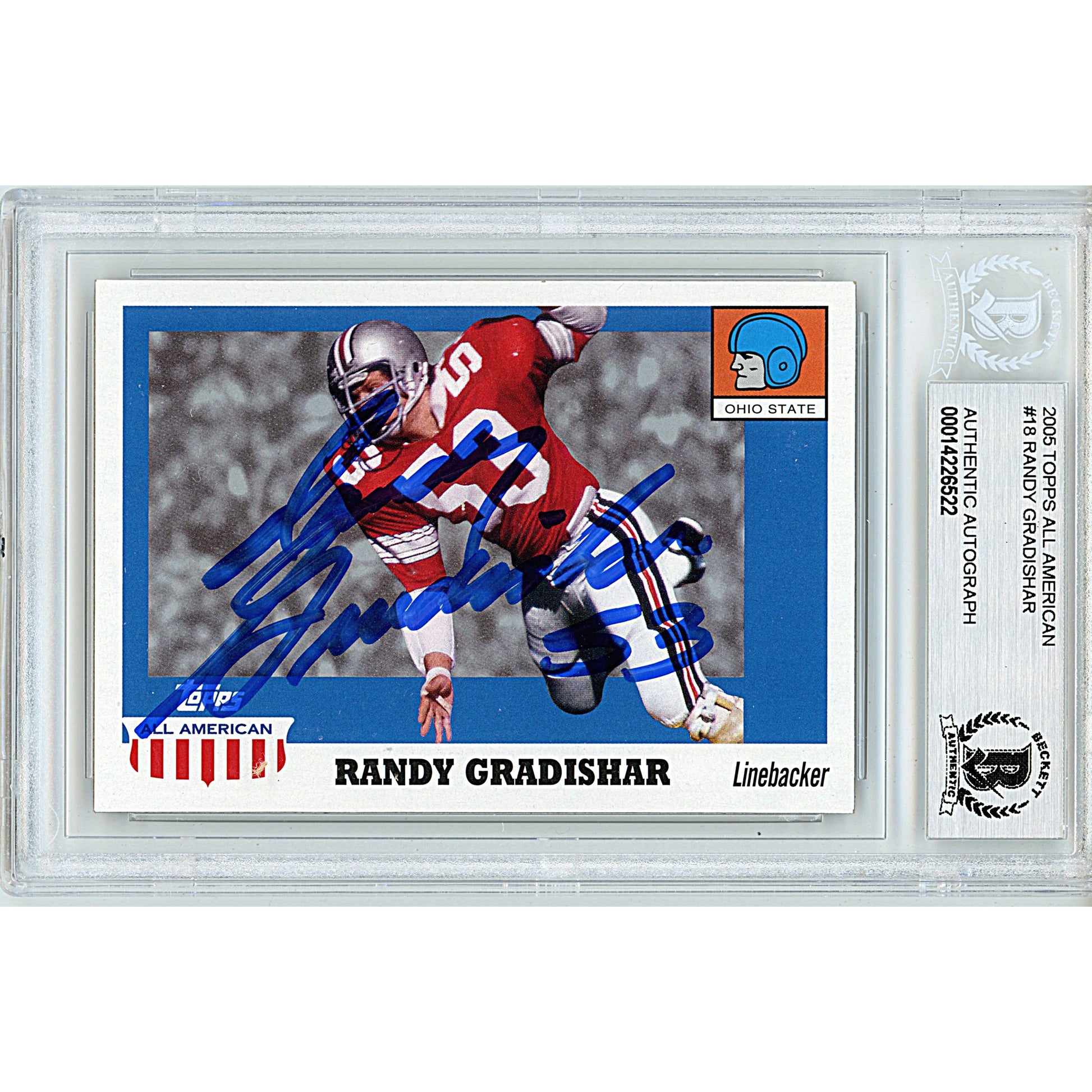 Randy Gradishar Signed Ohio State Buckeyes 2005 Topps All American Football Card Beckett - Sport Cards