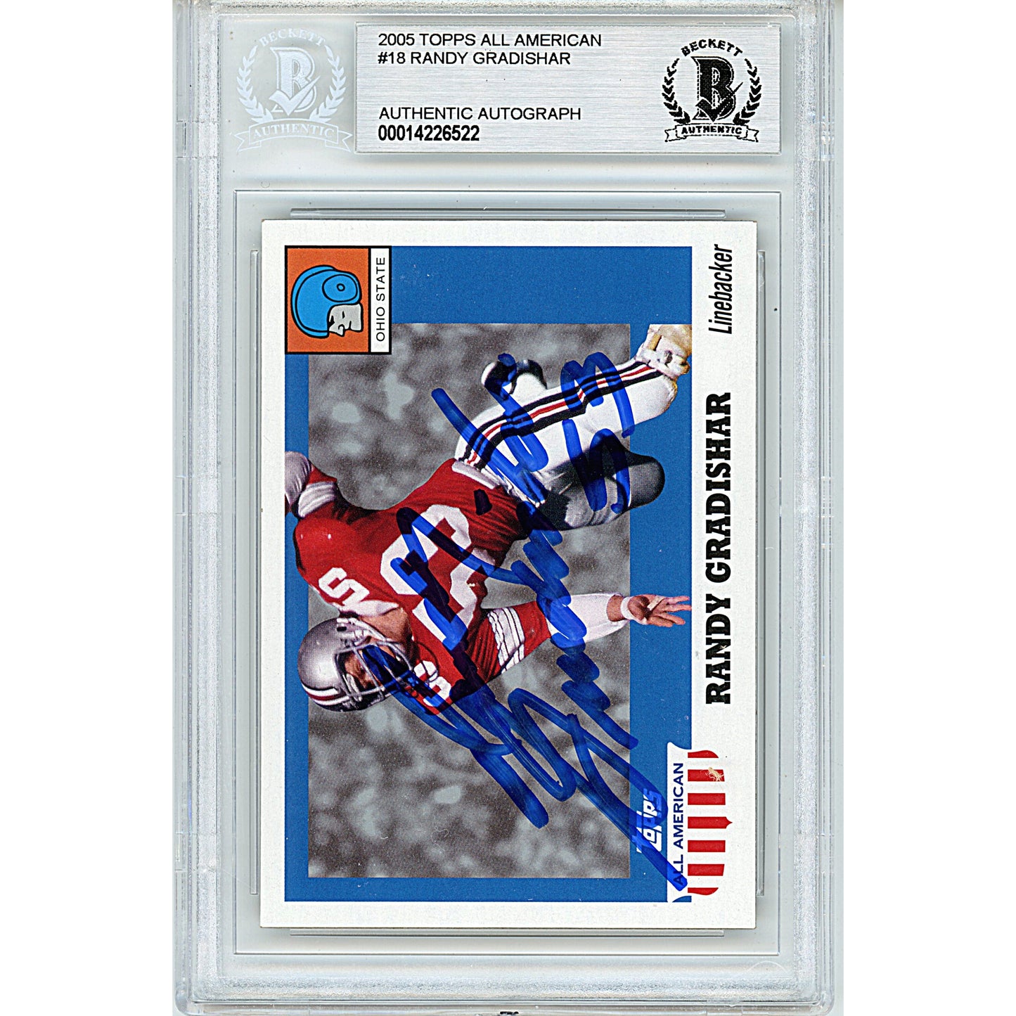 Randy Gradishar Signed Ohio State Buckeyes 2005 Topps All American Football Card Beckett - Sport Cards