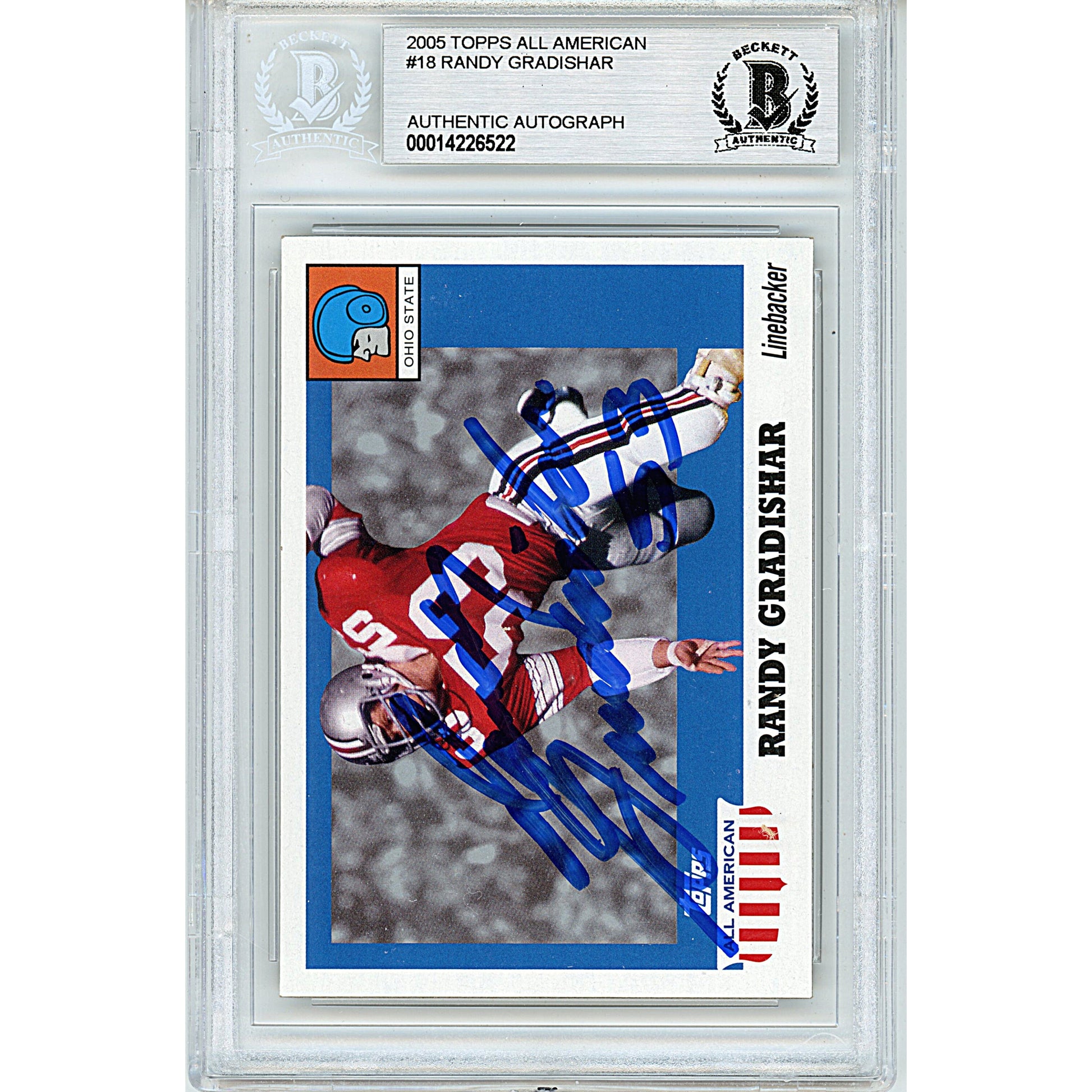 Randy Gradishar Signed Ohio State Buckeyes 2005 Topps All American Football Card Beckett - Sport Cards