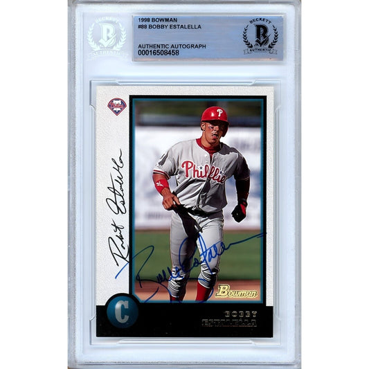 1998 Bowman #88 — Bobby Estalella Phillies Autographed Trading Card — Beckett Authentication