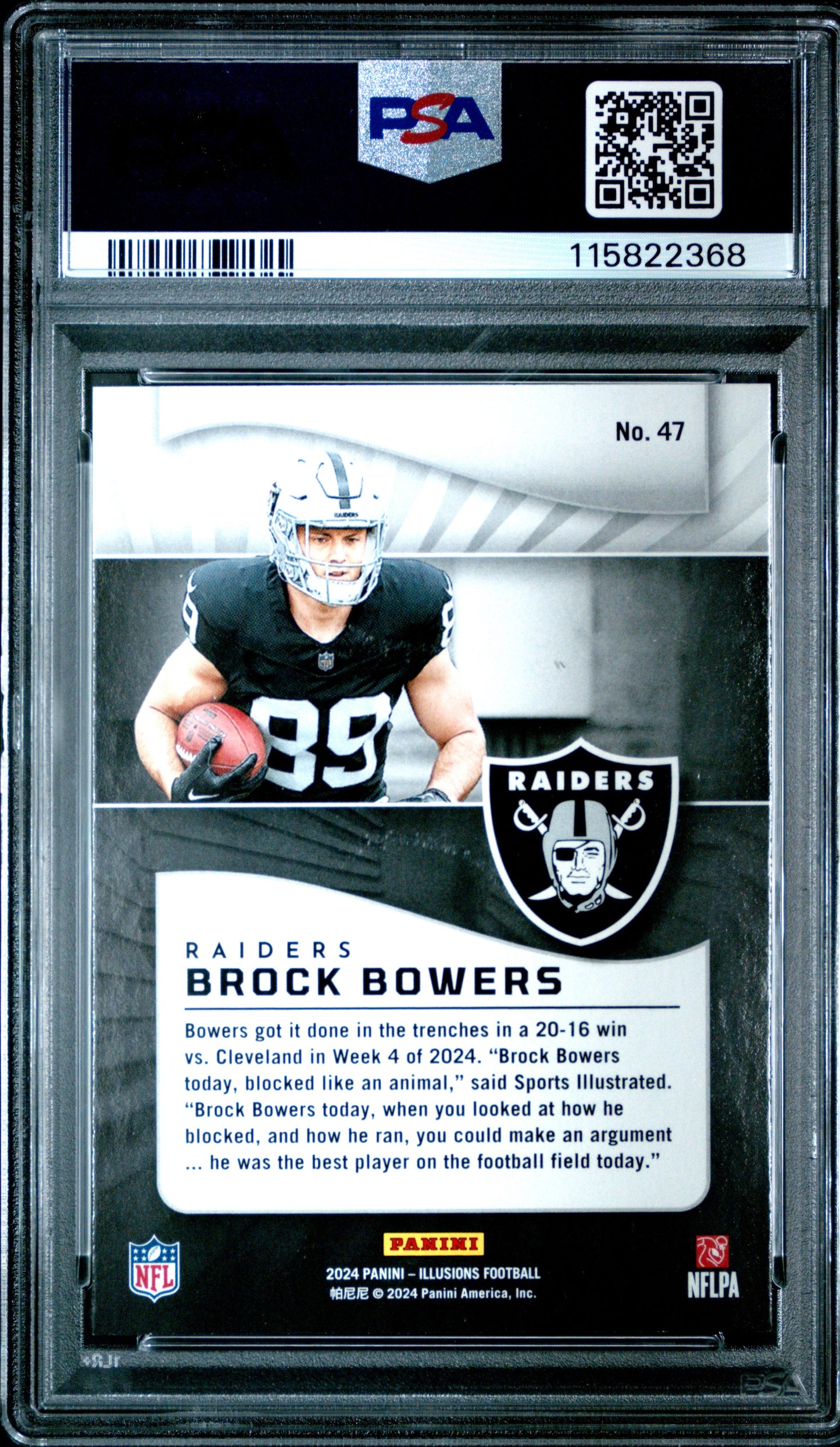 Graded 2024 Panini Illusions Brock Bowers #47 Retail Rookie RC Football Card PSA 10 Gem Mint