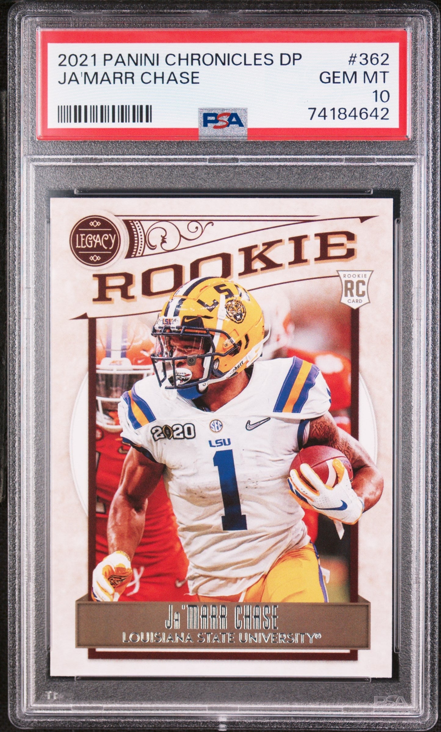 Graded 2021 Panini Chronicles Draft Picks Ja'Marr Chase #362 Rookie RC Football Card PSA 10 Gem Mint