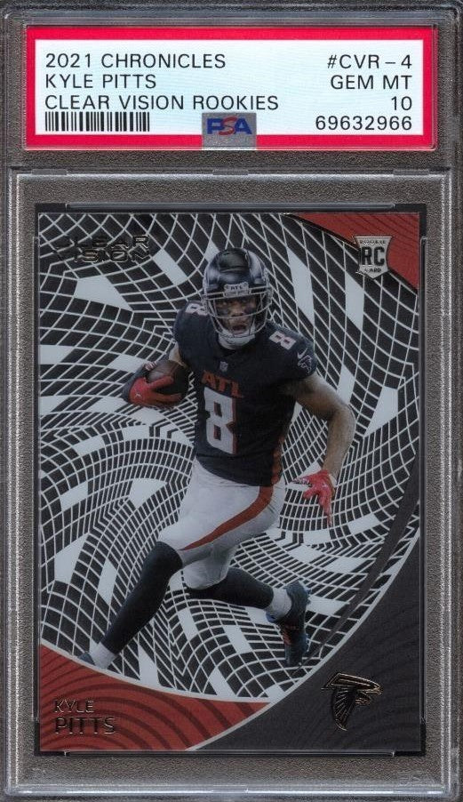 Graded 2021 Panini Chronicles Kyle Pitts #CVR4 Clear Vision Rookies Rookie RC Football Card PSA 10 Gem Mint