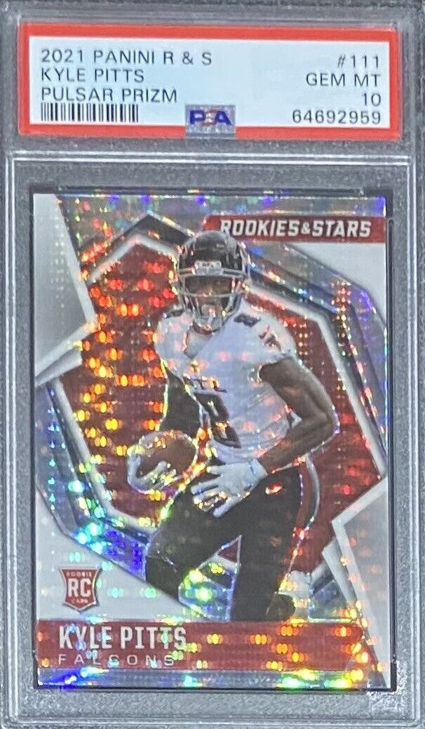 Graded 2021 Panini Rookie & Stars Kyle Pitts #111 Pulsar Prizm Rookie RC Football Card PSA 10 Gem Mint