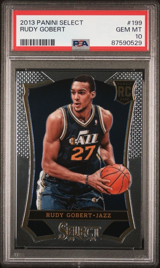 Graded 2013 Panini Select Rudy Gobert #199 Rookie RC Basketball Card PSA 10 Gem Mint
