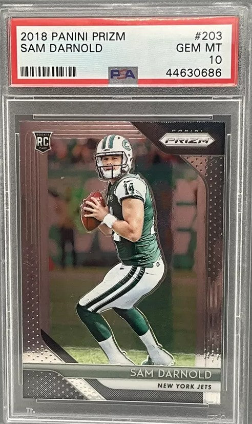 Graded 2018 Panini Prizm Sam Darnold #203 Rookie RC Football Card PSA 10 Gem Mint