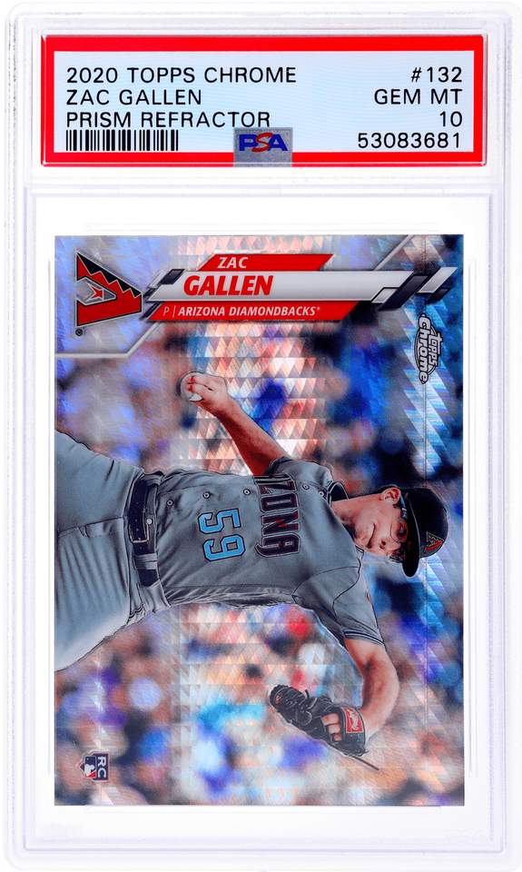 Graded 2020 Topps Chrome Zac Gallen #132 Prism Refractor Rookie RC Baseball Card PSA 10 Gem Mint