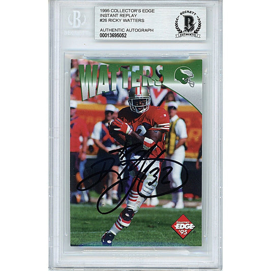 Ricky Watters San Francisco 49ers Signed 1995 Collector Edge Card Beckett Authentic Auto
