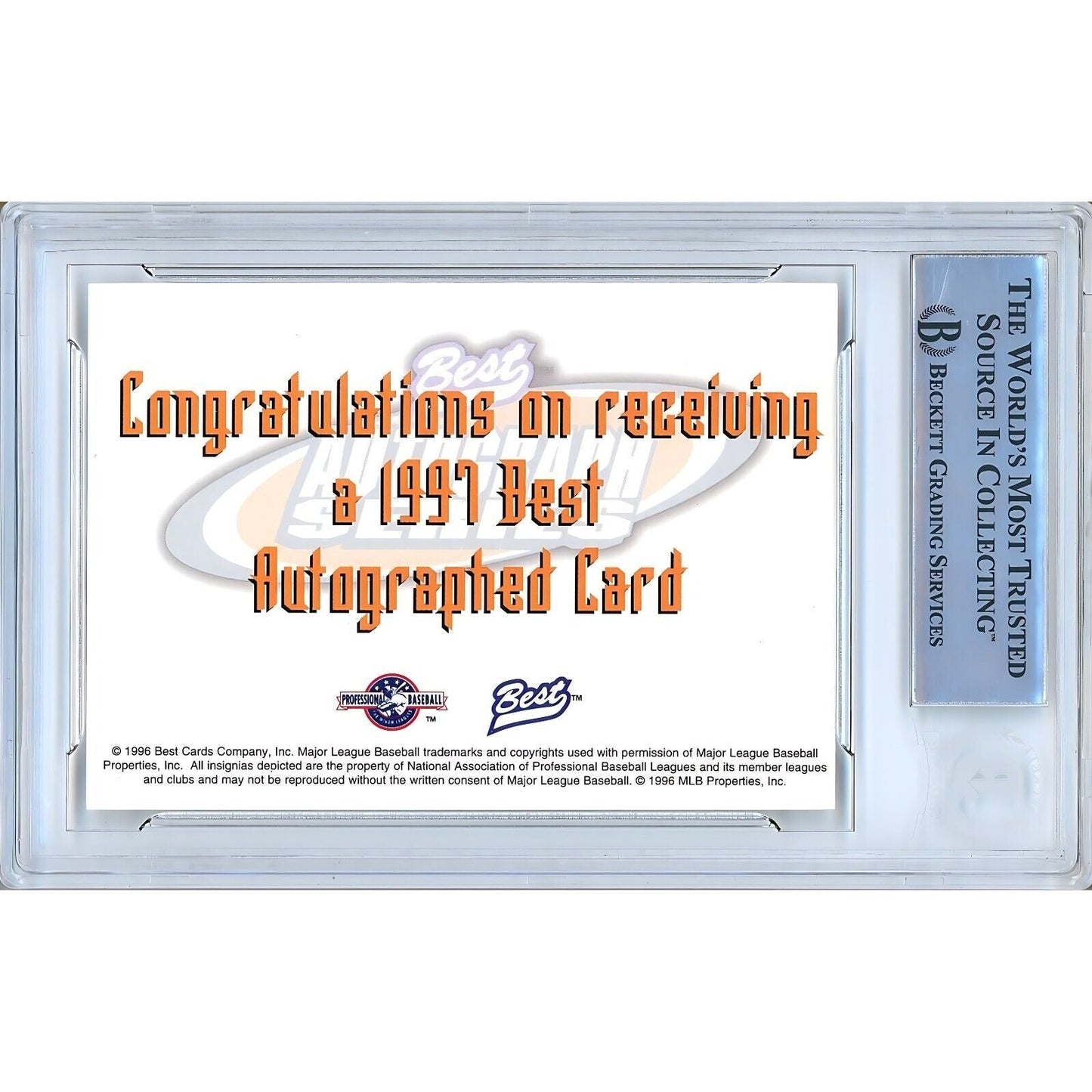 Paul Konerko Los Angeles Dodgers Signed 1997 Team Best Autographs Card Beckett Auto