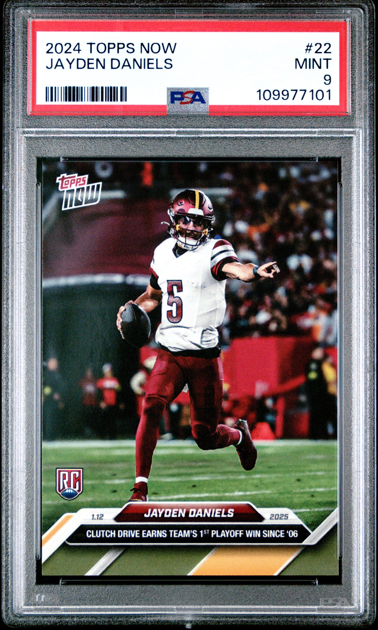 Graded 2024 Topps Now Jayden Daniels #22 Rookie RC Football Card PSA 9 Mint