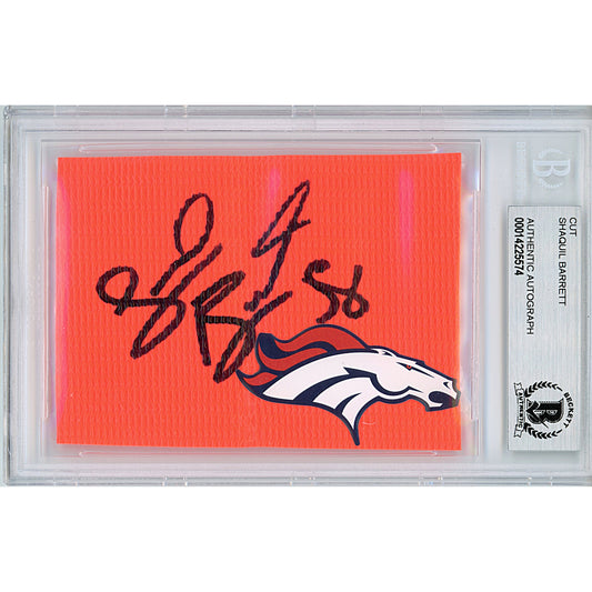 Shaquil Barrett Signed Denver Broncos Football Pylon Piece Sig Cut Beckett Authentic Auto