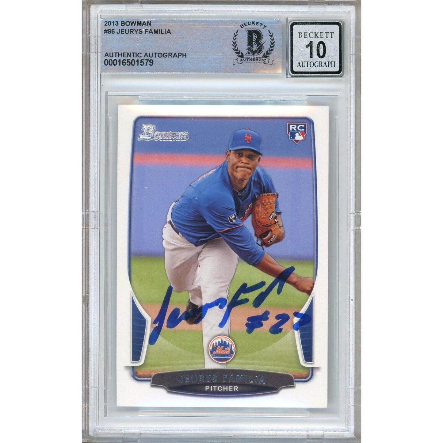 2013 Bowman — Jeurys Familia New York Mets New York Mets Autographed Trading Card — Beckett Authentication