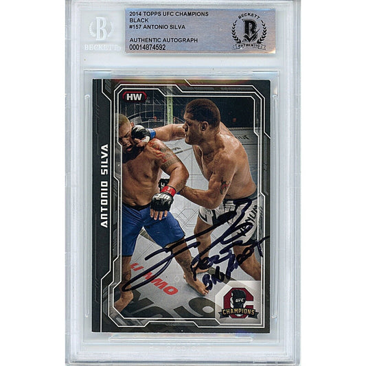 2014 Topps UFC Champions Black #157 — Antonio Silva Autographed MMA Trading Card — Beckett Authentication