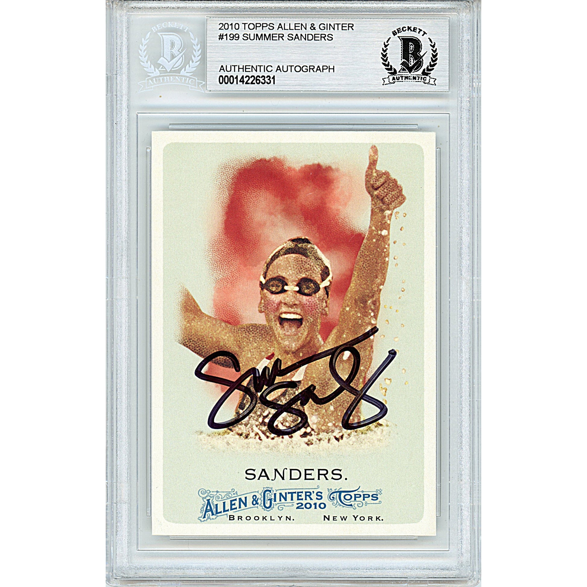 Summer Sanders Signed Team USA 2010 Topps Allen Ginter's Olympics Card Beckett Slab - Sport Cards