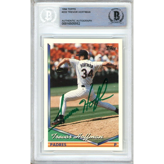 Trevor Hoffman San Diego Padres Signed 1994 Topps Card Beckett Authentic Auto Slab