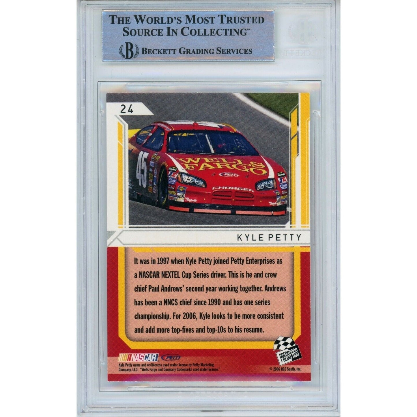 2006 Press Pass Stealth — Kyle Petty Nascar Autographed Trading Card — Beckett Authentication
