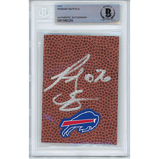 Rodger Saffold Buffalo Bills Signed Football Signature Cut Beckett Authentic Auto Slab