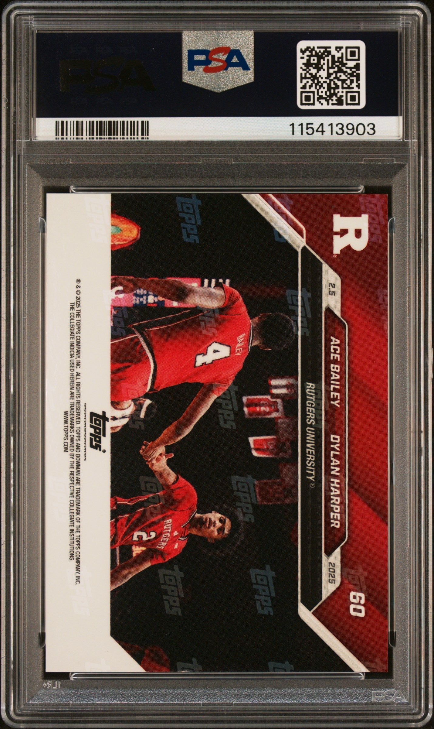 Graded 2024 Topps Bowman U Now Dylan Harper/Ace Bailey #60 Blue /49 Rookie RC Basketball Card PSA 8 Near Mint