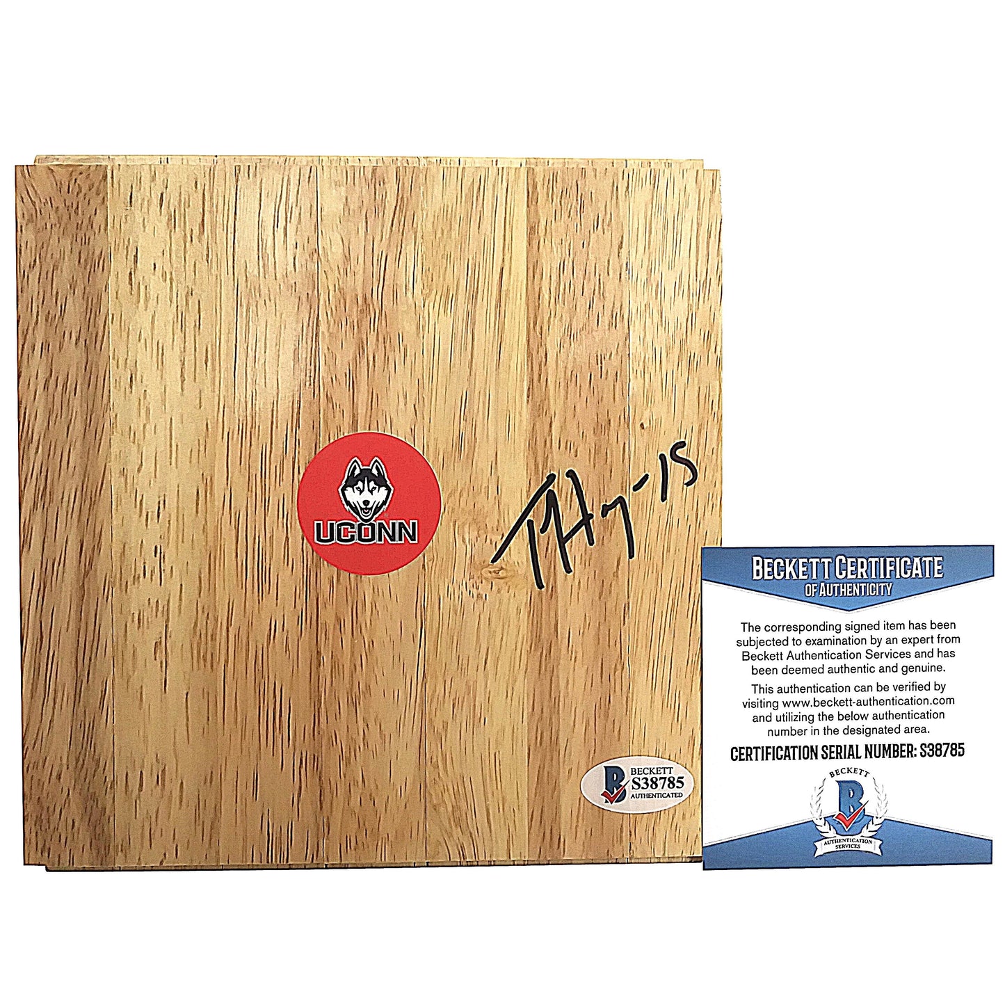 Tiffany Hayes Autographed Connecticut Huskies 6x6 Parquet Basketball Floor Board, Proof, Beckett
