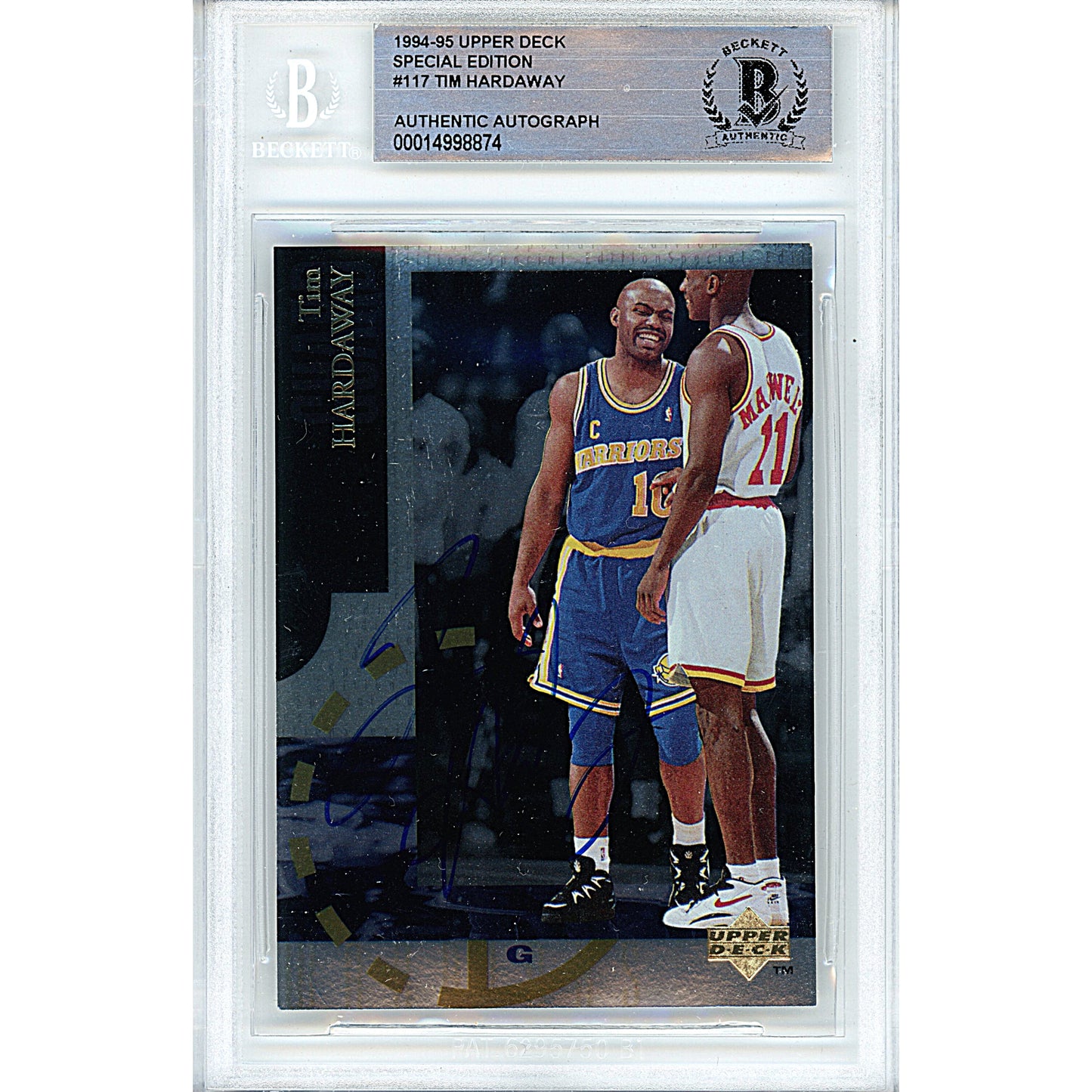 Tim Hardaway Signed Golden State Warriors 94-95 SE Upper Deck Basketball Card Beckett