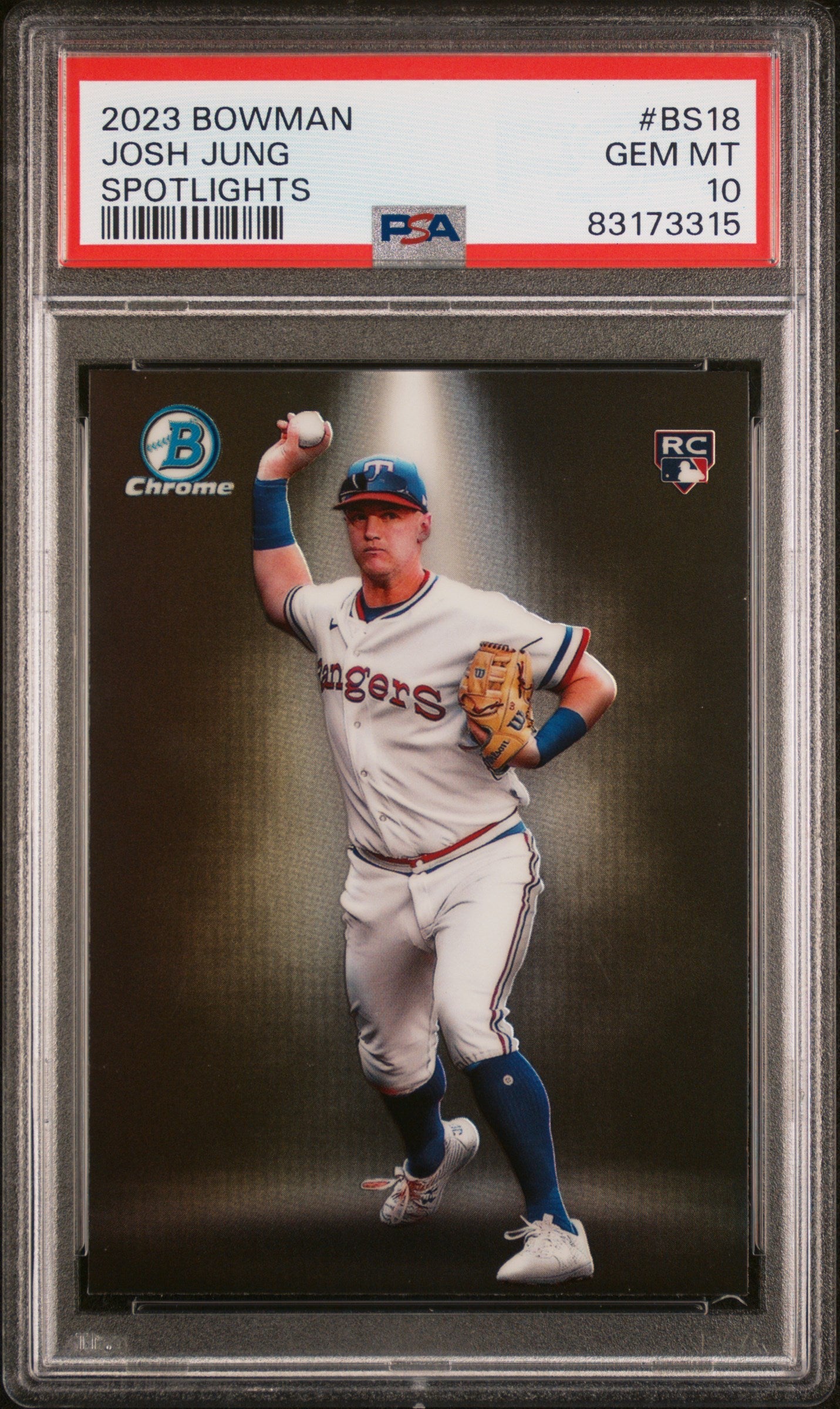 Graded 2023 Topps Bowman Josh Jung #BS18 Spotlights Rookie RC Baseball Card PSA 10 Gem Mint