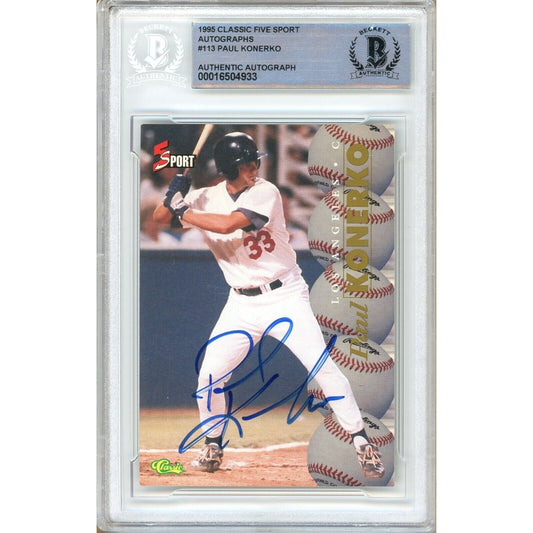 Paul Konerko Chicago White Sox Signed 1995 Classic 5 Sport Autographs Card Beckett Auto