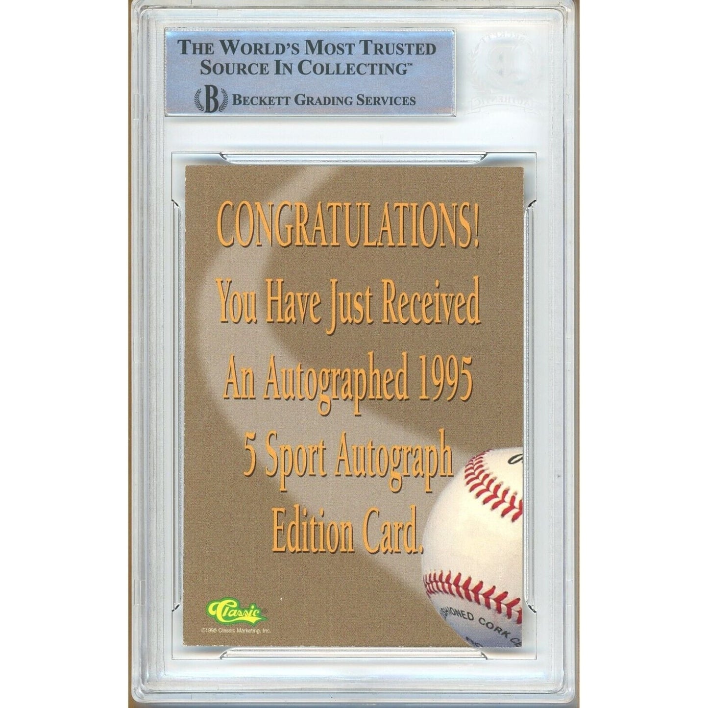 Paul Konerko Chicago White Sox Signed 1995 Classic 5 Sport Autographs Card Beckett Auto