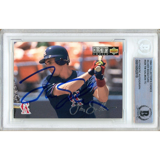 Tim Salmon LA Angels Signed 1994 Collectors Choice Silver Signature Card Beckett Auth Auto