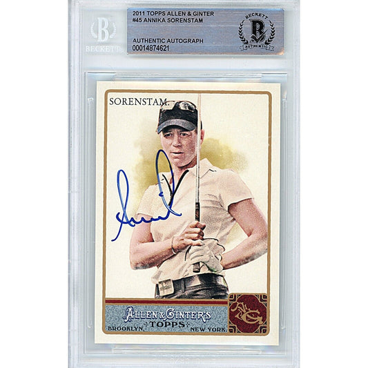 2011 Topps Allen and Ginter #45 — Annika Sorenstam LPGA Golf Autographed Trading Card — Beckett Authentication