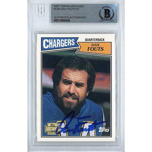 2001 Topps Archives #146 — Dan Fouts San Diego Chargers Autographed Trading Card — Beckett Authentication
