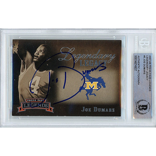 2007–08 #te — Joe Dumars Detroit Pistons Autographed Trading Card — Beckett Authentication