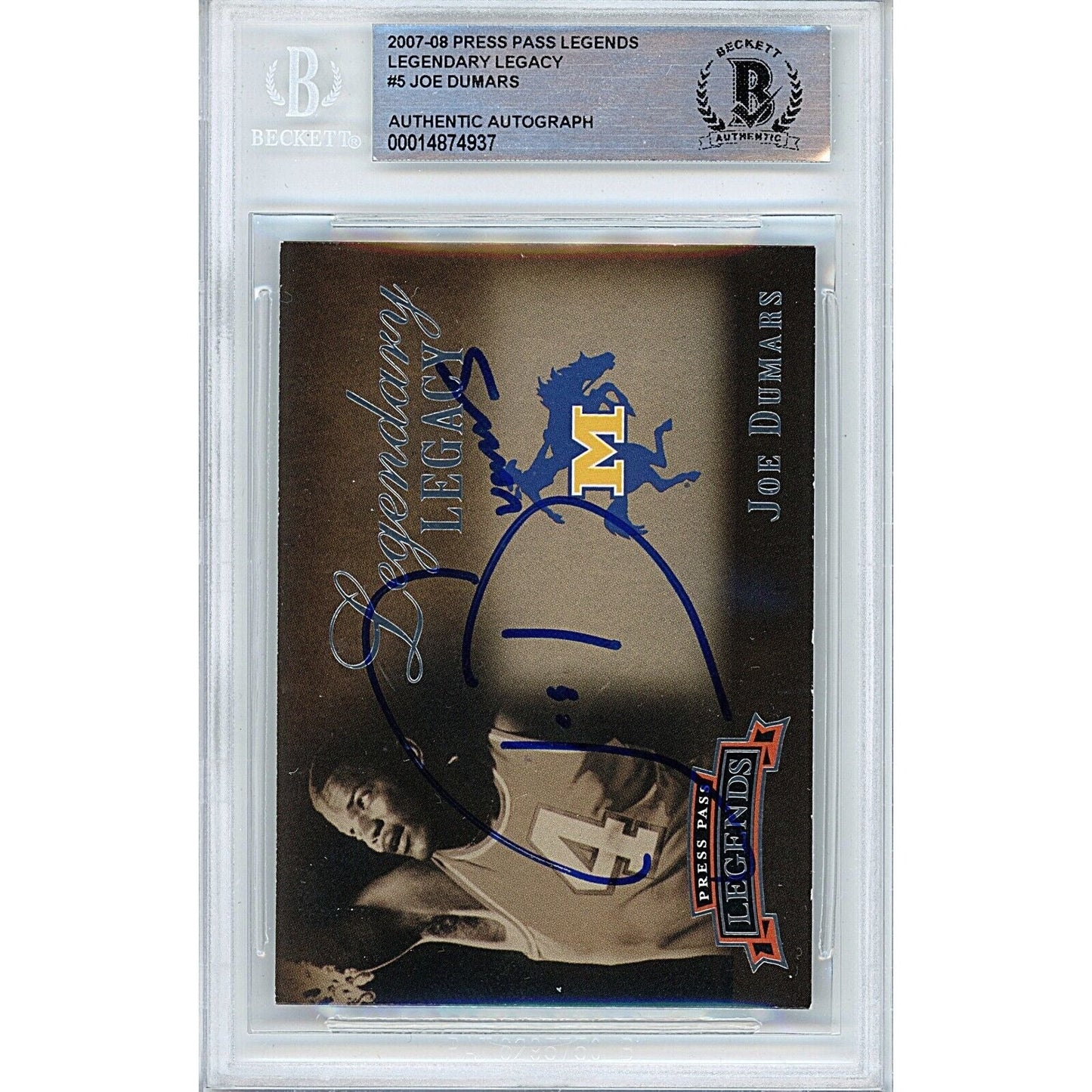 2007–08 #te — Joe Dumars Detroit Pistons Autographed Trading Card — Beckett Authentication