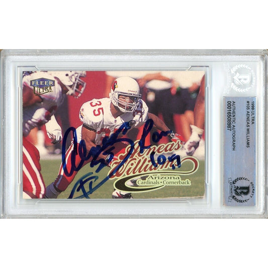 1999 Fleer Ultra #105 — Aeneas Williams Arizona Cardinals Autographed Trading Card — Beckett Authentication