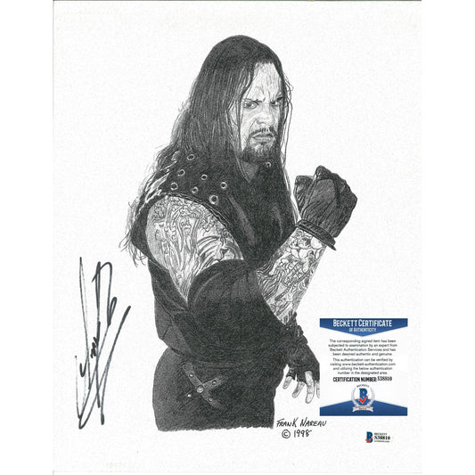 The Undertaker Signed 11x14 Inch Artwork Print WWE Wrestling HOF Beckett Authentic Auto