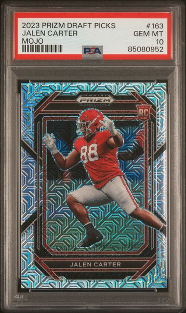 Graded 2023 Panini Draft Picks Jalen Carter #163 Mojo Rookie RC Football Card PSA 10 Gem Mint